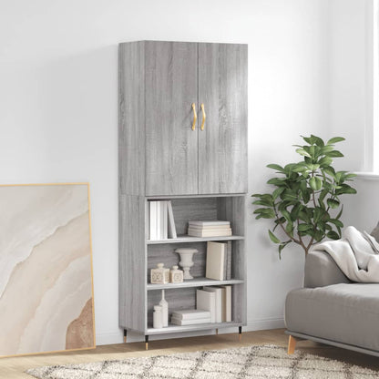 Skříň Highboard Šedá Sonoma 69,5 X 34 X 180 Cm Kompozitní Dřevo