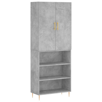 Skříň Highboard Betonově Šedá 69,5X34X180 Cm Kompozitní Dřevo