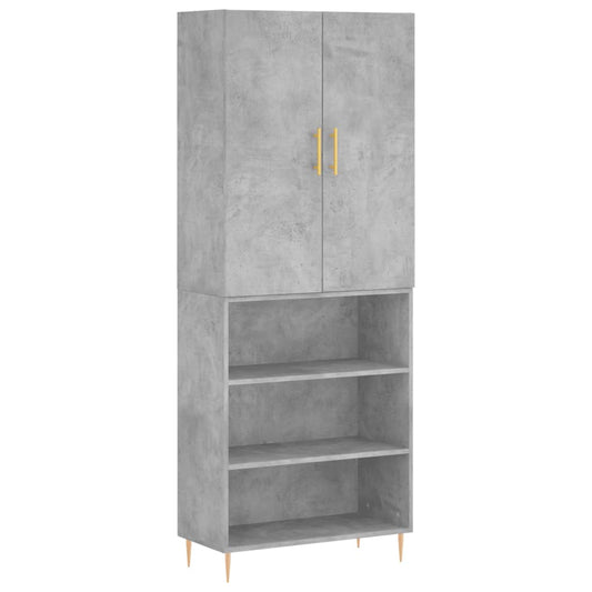 Skříň Highboard Betonově Šedá 69,5X34X180 Cm Kompozitní Dřevo