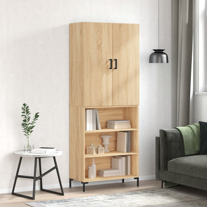 Skříň Highboard 69,5 X 34 X 180 Cm Kompozitní Dřevo