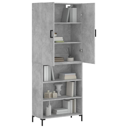 Skříň Highboard Betonově Šedá 69,5X34X180 Cm Kompozitní Dřevo