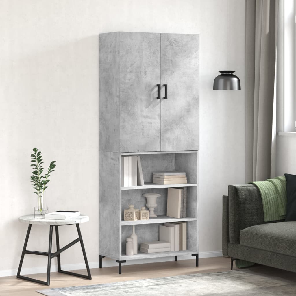 Skříň Highboard 69,5 X 34 X 180 Cm Kompozitní Dřevo
