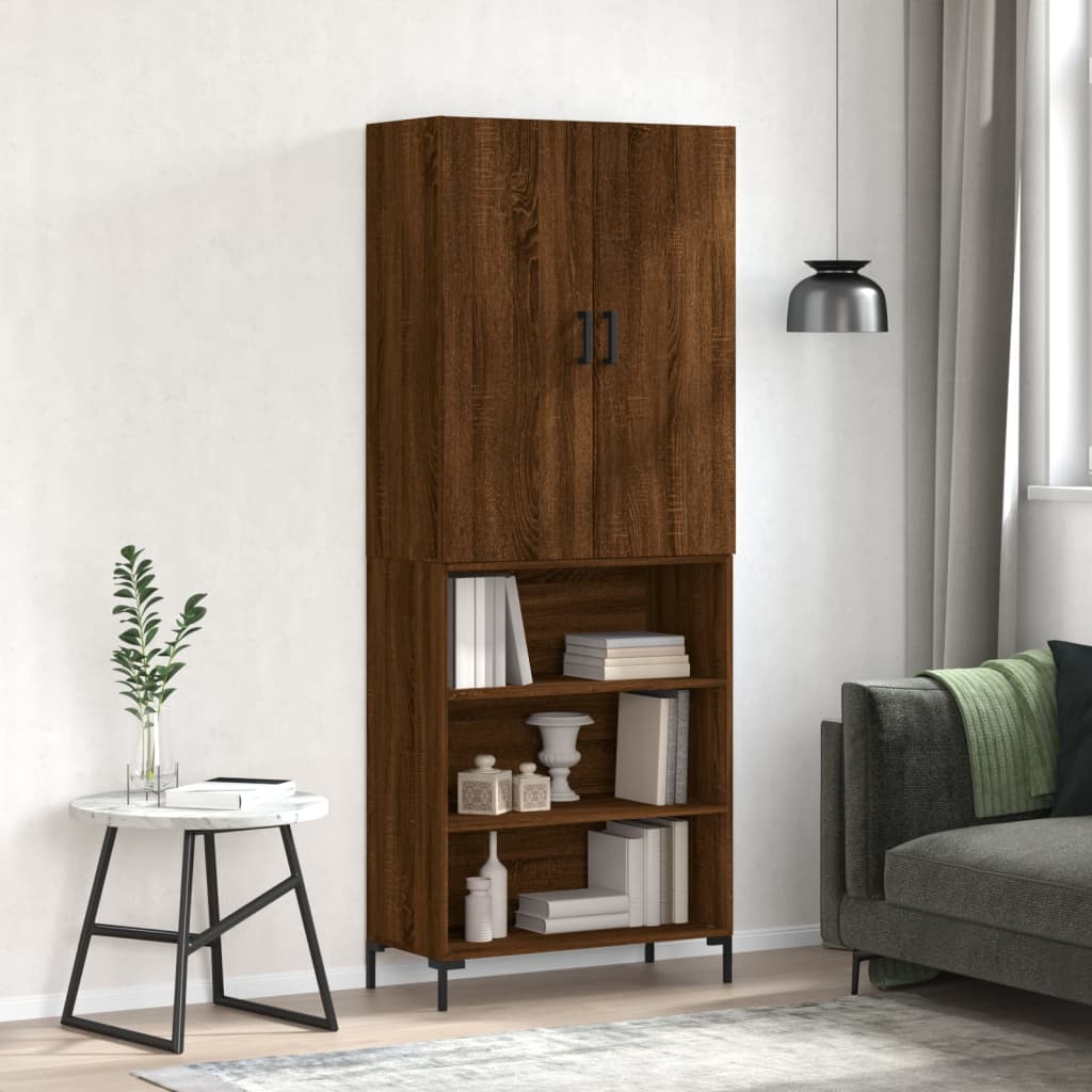 Skříň Highboard 69,5 X 34 X 180 Cm Kompozitní Dřevo