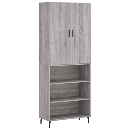 Skříň Highboard Šedá Sonoma 69,5 X 34 X 180 Cm Kompozitní Dřevo