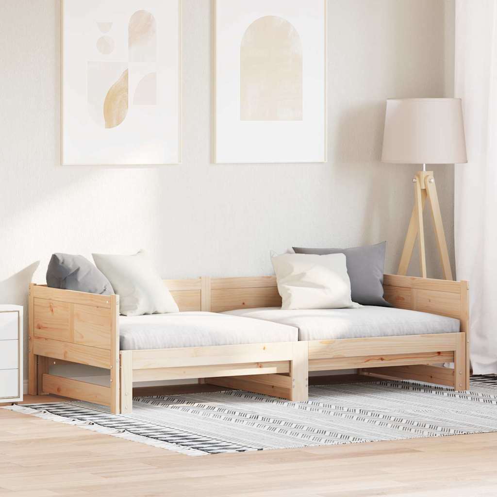 Vytahovací Denní Postel Hnědá 203,5 X 184 X 56,5 Cm