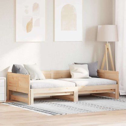 Vytahovací Denní Postel Hnědá 203,5 X 184 X 56,5 Cm