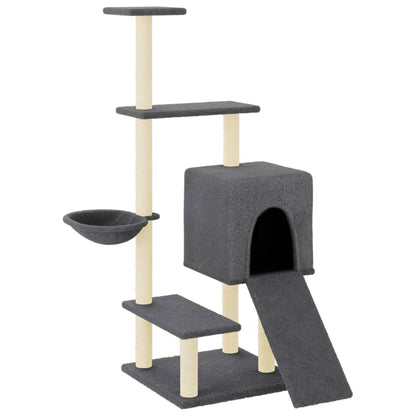 Škrabadlo Pro Kočky Se Sisalovými Sloupky Tmavě Šedé 130,5 Cm