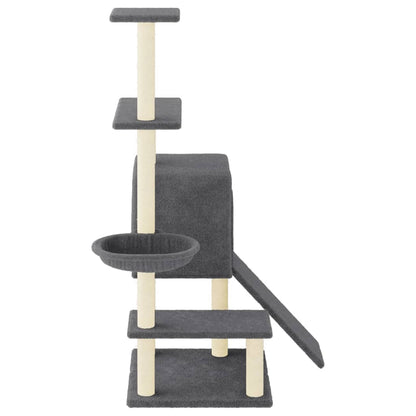 Škrabadlo Pro Kočky Se Sisalovými Sloupky Tmavě Šedé 130,5 Cm