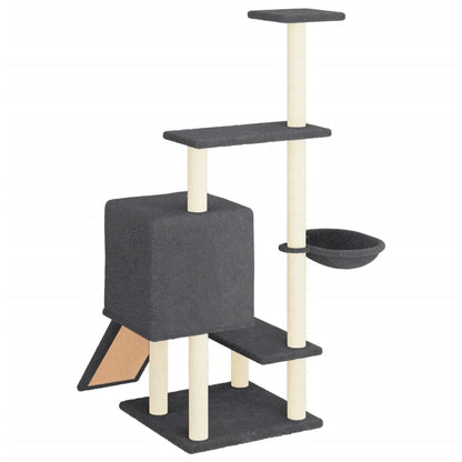 Škrabadlo Pro Kočky Se Sisalovými Sloupky Tmavě Šedé 130,5 Cm