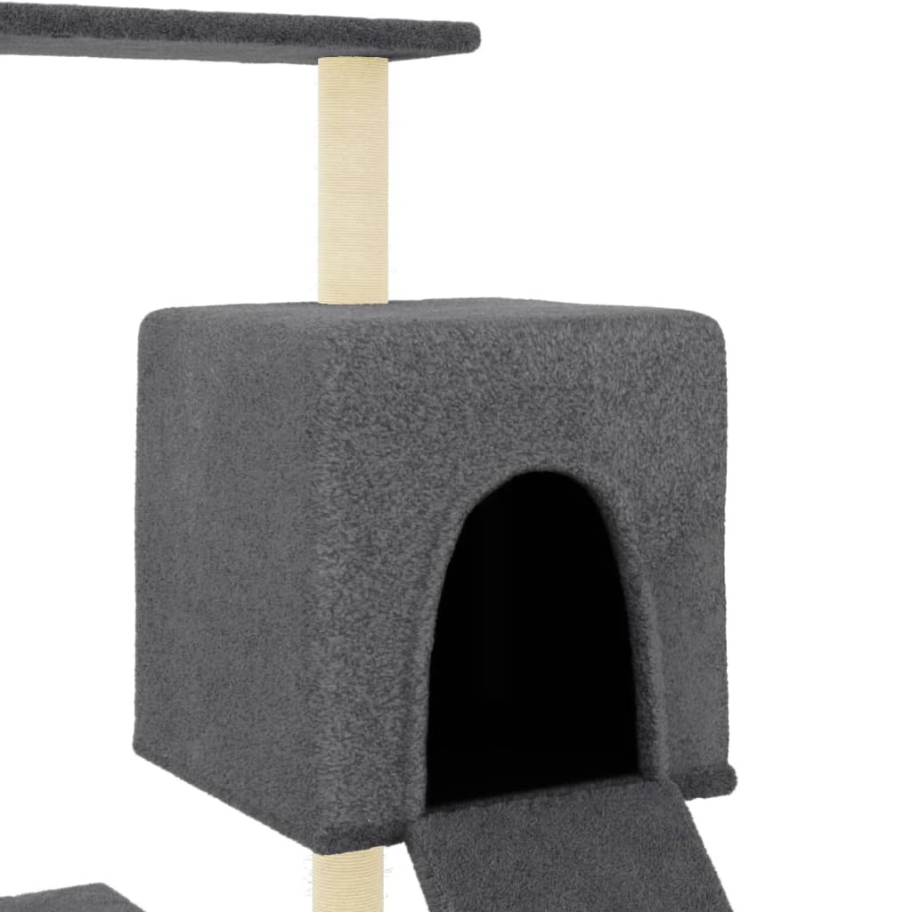 Škrabadlo Pro Kočky Se Sisalovými Sloupky Tmavě Šedé 130,5 Cm
