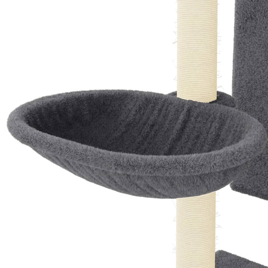 Škrabadlo Pro Kočky Se Sisalovými Sloupky Tmavě Šedé 130,5 Cm