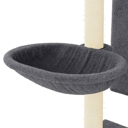 Škrabadlo Pro Kočky Se Sisalovými Sloupky Tmavě Šedé 130,5 Cm