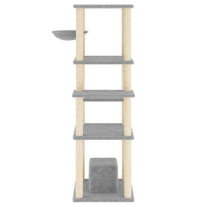 Škrabadlo Pro Kočky Se Sisalovými Sloupky Světle Šedé 154 Cm