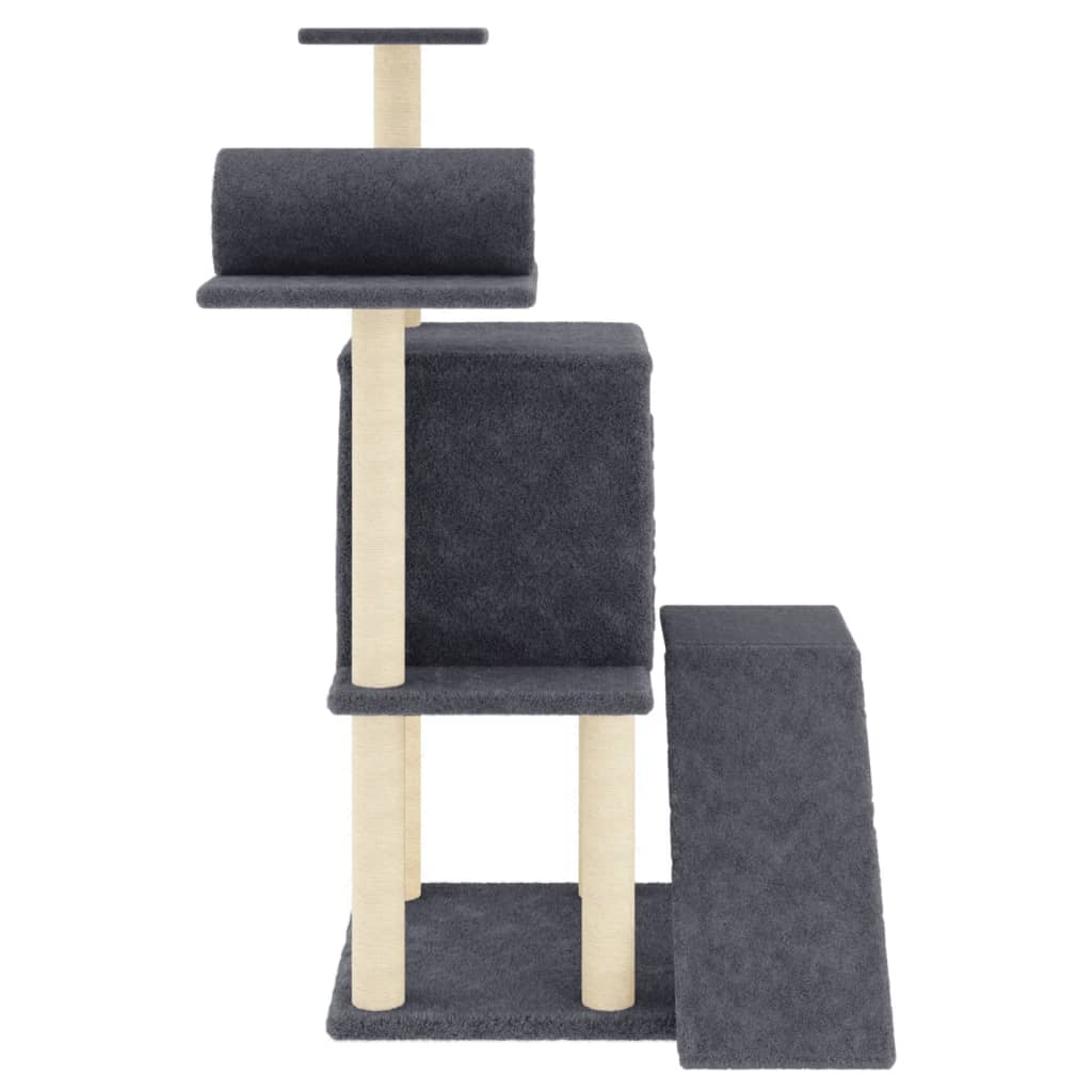 Škrabadlo Pro Kočky Se Sisalovými Sloupky Tmavě Šedé 110,5 Cm