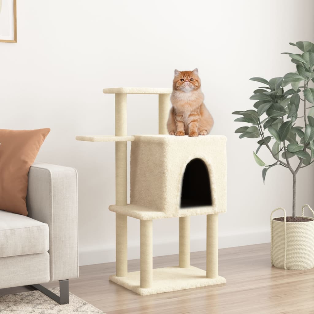 Škrabadlo Pro Kočky Se Sisalovými Sloupky Světle Šedé 97 Cm
