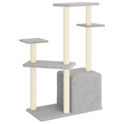 Škrabadlo Pro Kočky Se Sisalovými Sloupky Světle Šedé 107,5 Cm