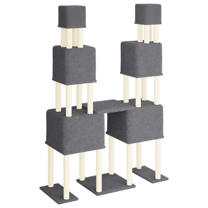 Škrabadlo Pro Kočky Se Sisalovými Sloupky Tmavě Šedé 199 Cm