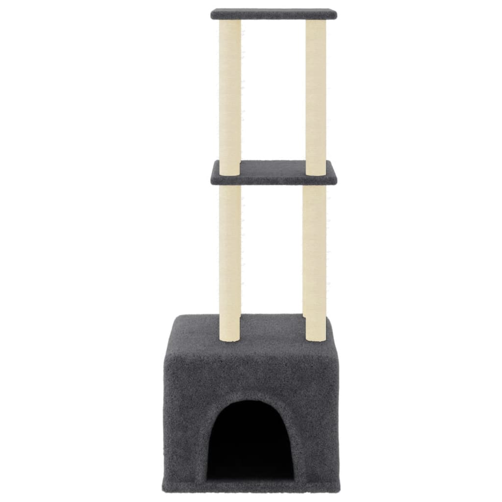 Škrabadlo Pro Kočky Se Sisalovými Sloupky Tmavě Šedé 133,5 Cm