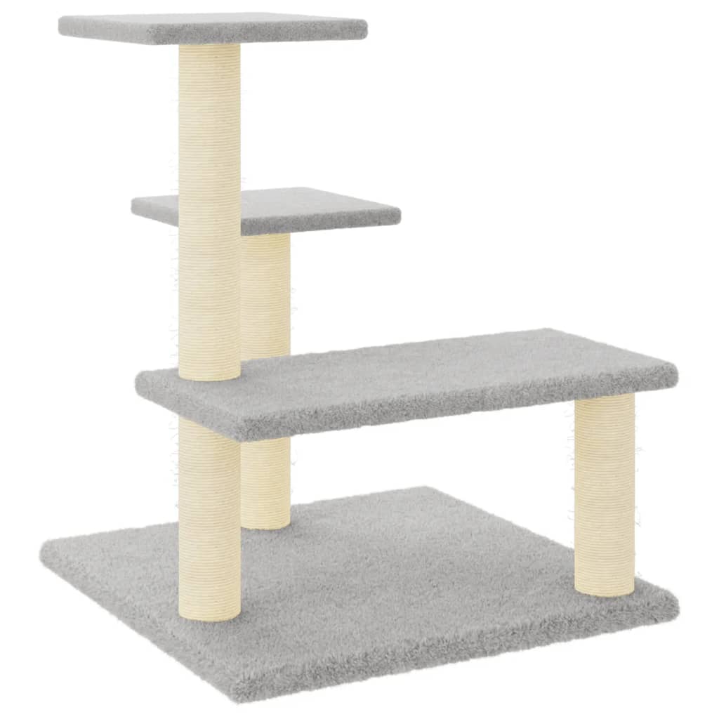 Škrabadlo Pro Kočky Se Sisalovými Sloupky Světle Šedé 61 Cm