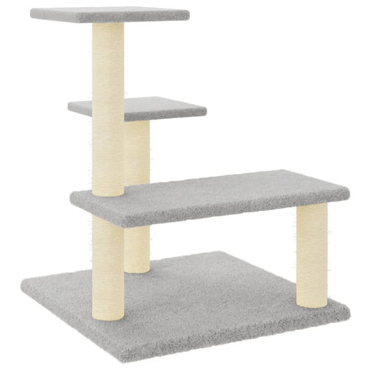 Škrabadlo Pro Kočky Se Sisalovými Sloupky Světle Šedé 61 Cm