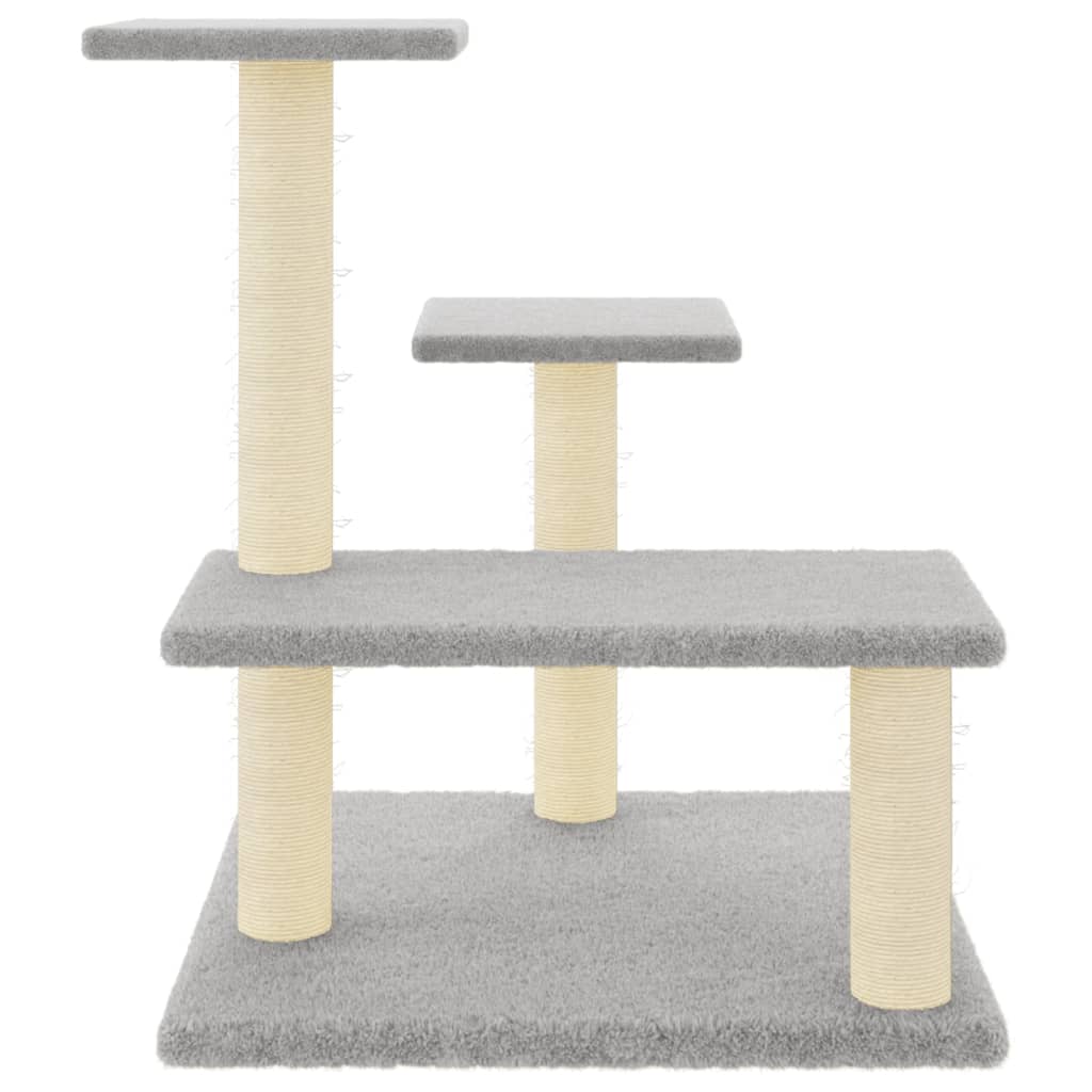 Škrabadlo Pro Kočky Se Sisalovými Sloupky Světle Šedé 61 Cm