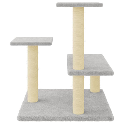 Škrabadlo Pro Kočky Se Sisalovými Sloupky Světle Šedé 61 Cm