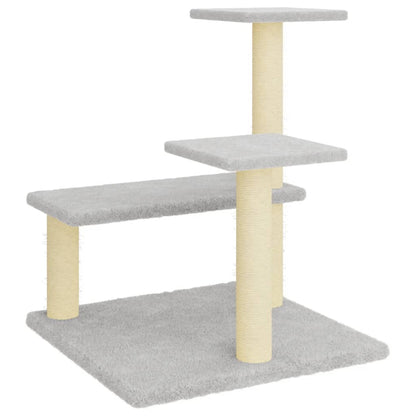 Škrabadlo Pro Kočky Se Sisalovými Sloupky Světle Šedé 61 Cm