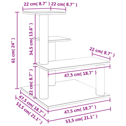 Škrabadlo Pro Kočky Se Sisalovými Sloupky Světle Šedé 61 Cm