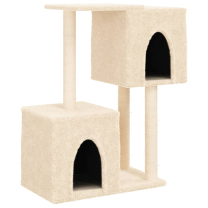 Škrabadlo Pro Kočky Se Sisalovými Sloupky Krémové 86 Cm