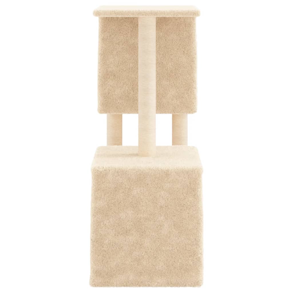Škrabadlo Pro Kočky Se Sisalovými Sloupky Krémové 86 Cm