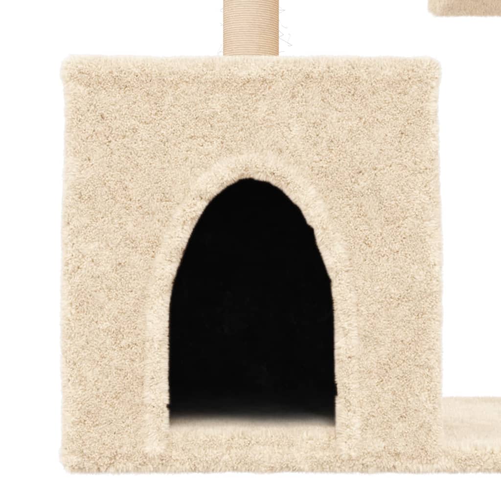 Škrabadlo Pro Kočky Se Sisalovými Sloupky Krémové 86 Cm