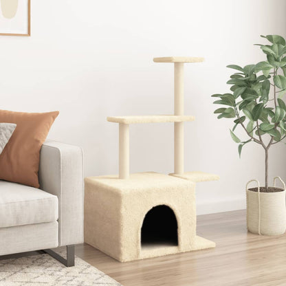Škrabadlo Pro Kočky Se Sisalovými Sloupky Krémové 110 Cm