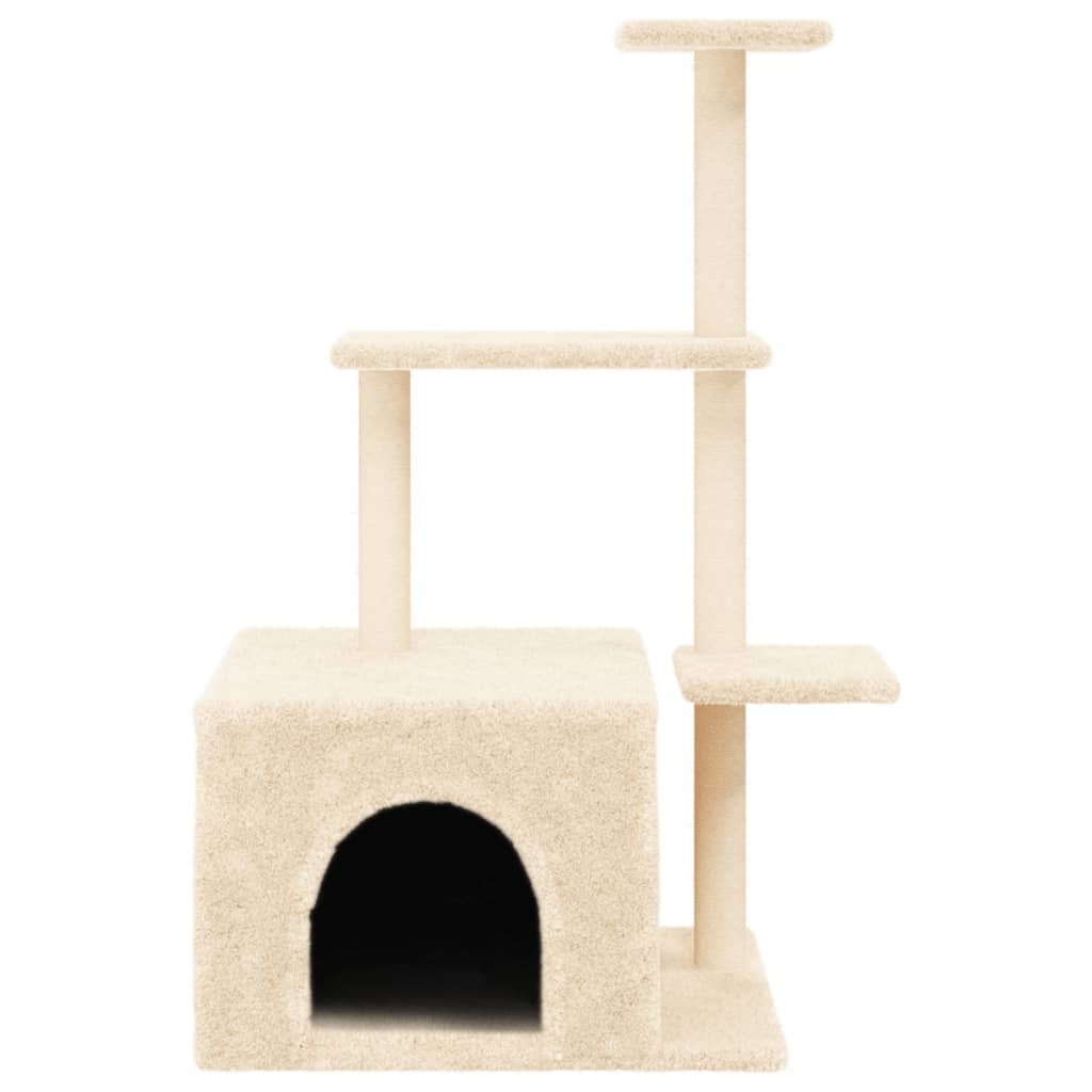 Škrabadlo Pro Kočky Se Sisalovými Sloupky Krémové 110 Cm