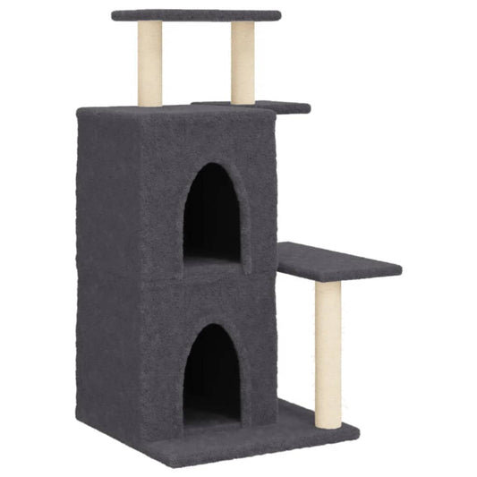 Škrabadlo Pro Kočky Se Sisalovými Sloupky Tmavě Šedé 97 Cm