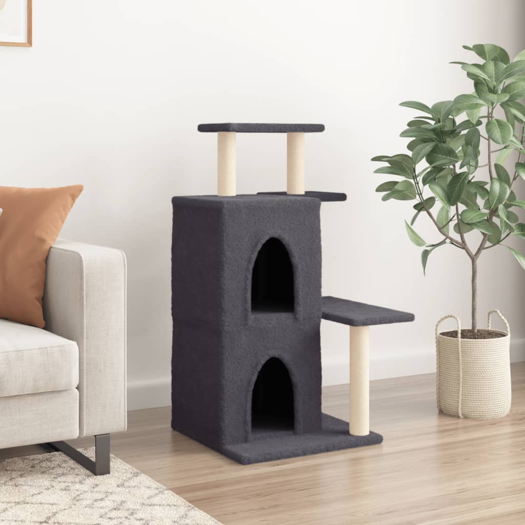 Škrabadlo Pro Kočky Se Sisalovými Sloupky Tmavě Šedé 97 Cm