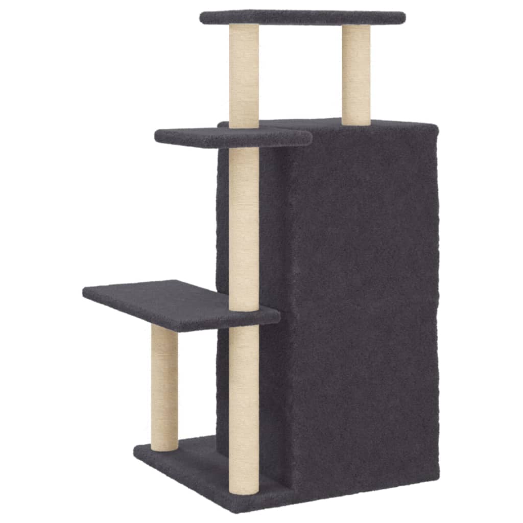 Škrabadlo Pro Kočky Se Sisalovými Sloupky Tmavě Šedé 97 Cm