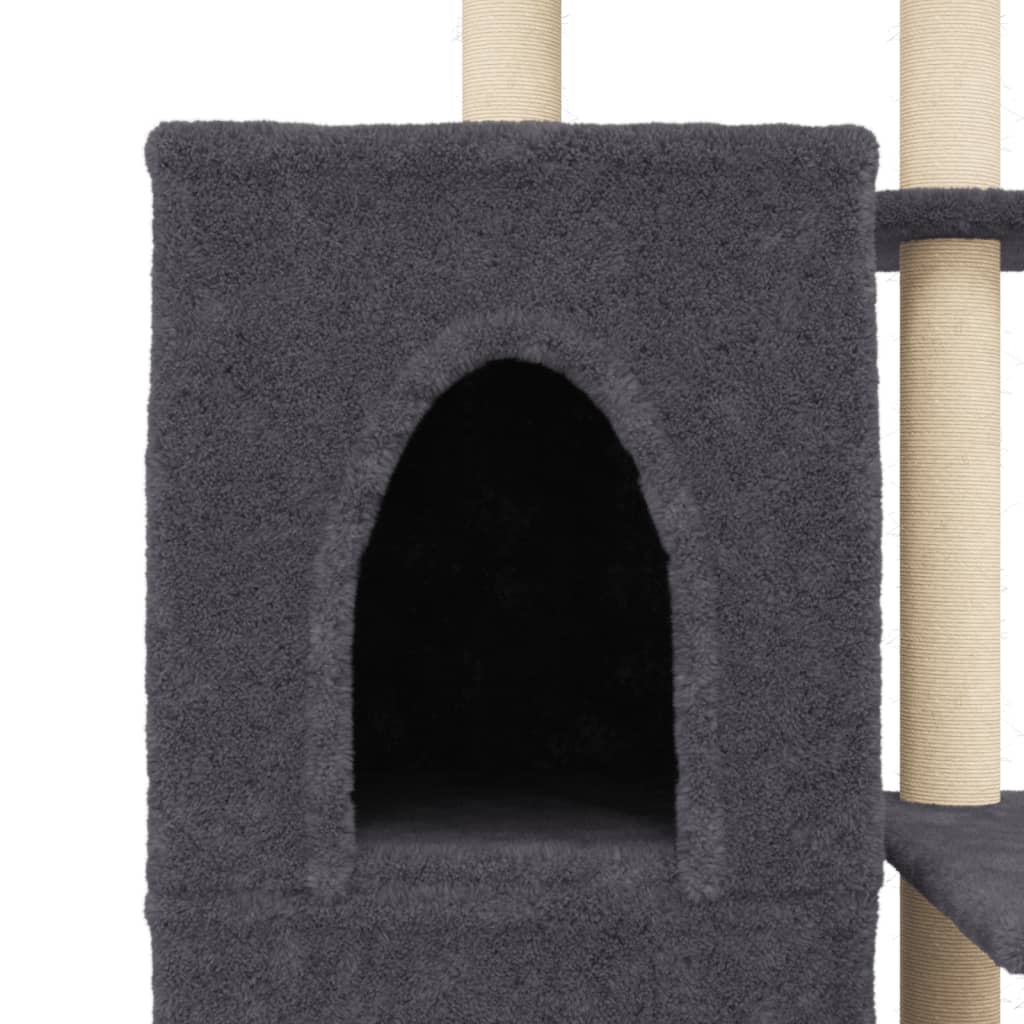 Škrabadlo Pro Kočky Se Sisalovými Sloupky Tmavě Šedé 97 Cm