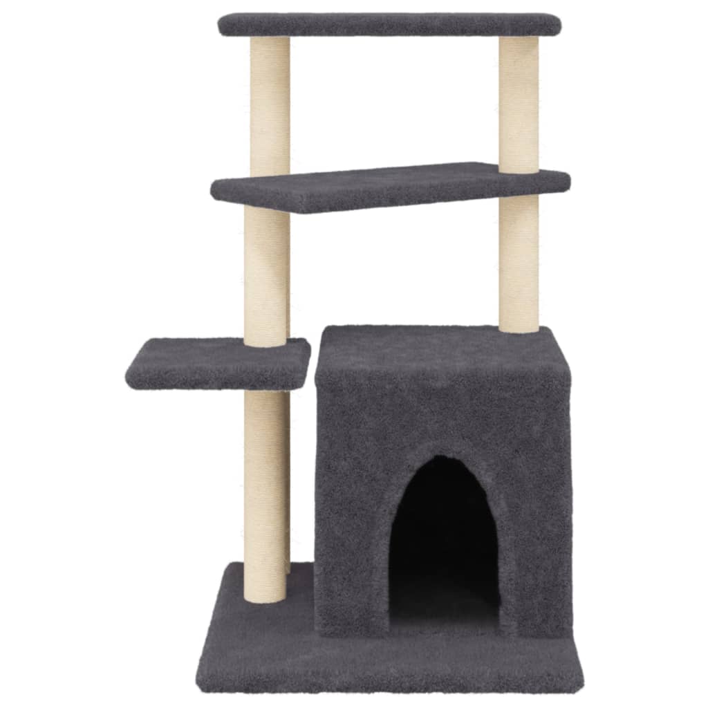 Škrabadlo Pro Kočky Se Sisalovými Sloupky Tmavě Šedé 83,5 Cm