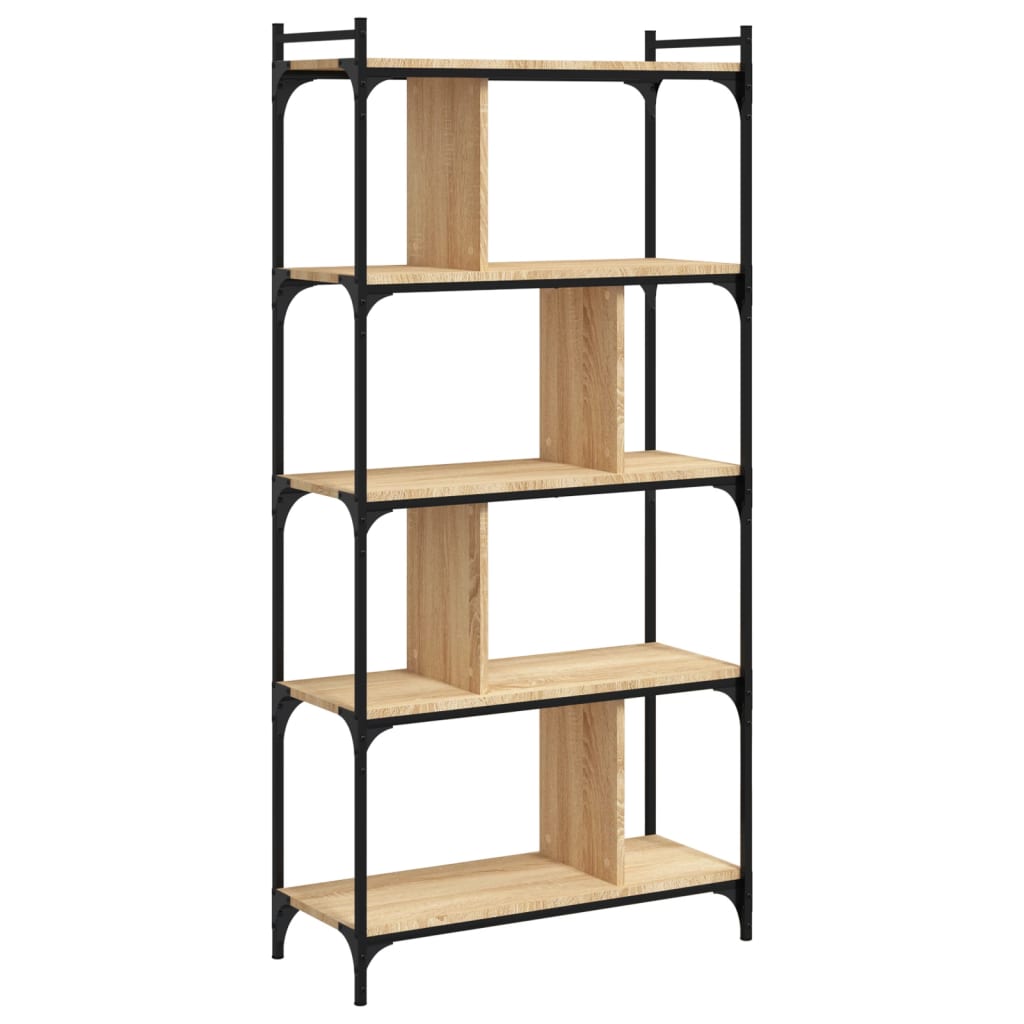 Knihovna S 5 Policemi Dub Sonoma 76X32X158 Cm Kompozitní Dřevo