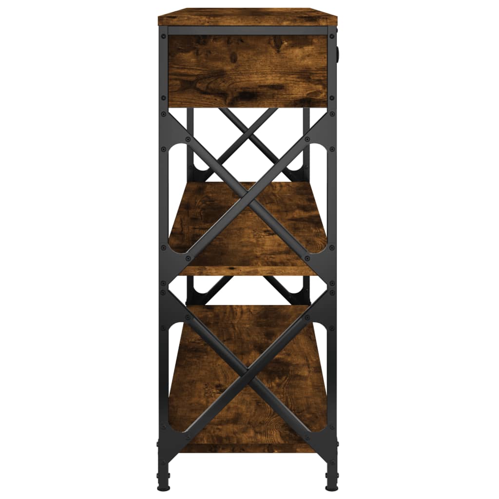Konzolový Stolek Kouřový Dub 100 X 28 X 75 Cm Kompozitní Dřevo