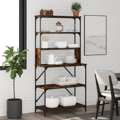 Kuchyňský Regál 6Patrový 90 X 40 X 180 Cm Kompozit