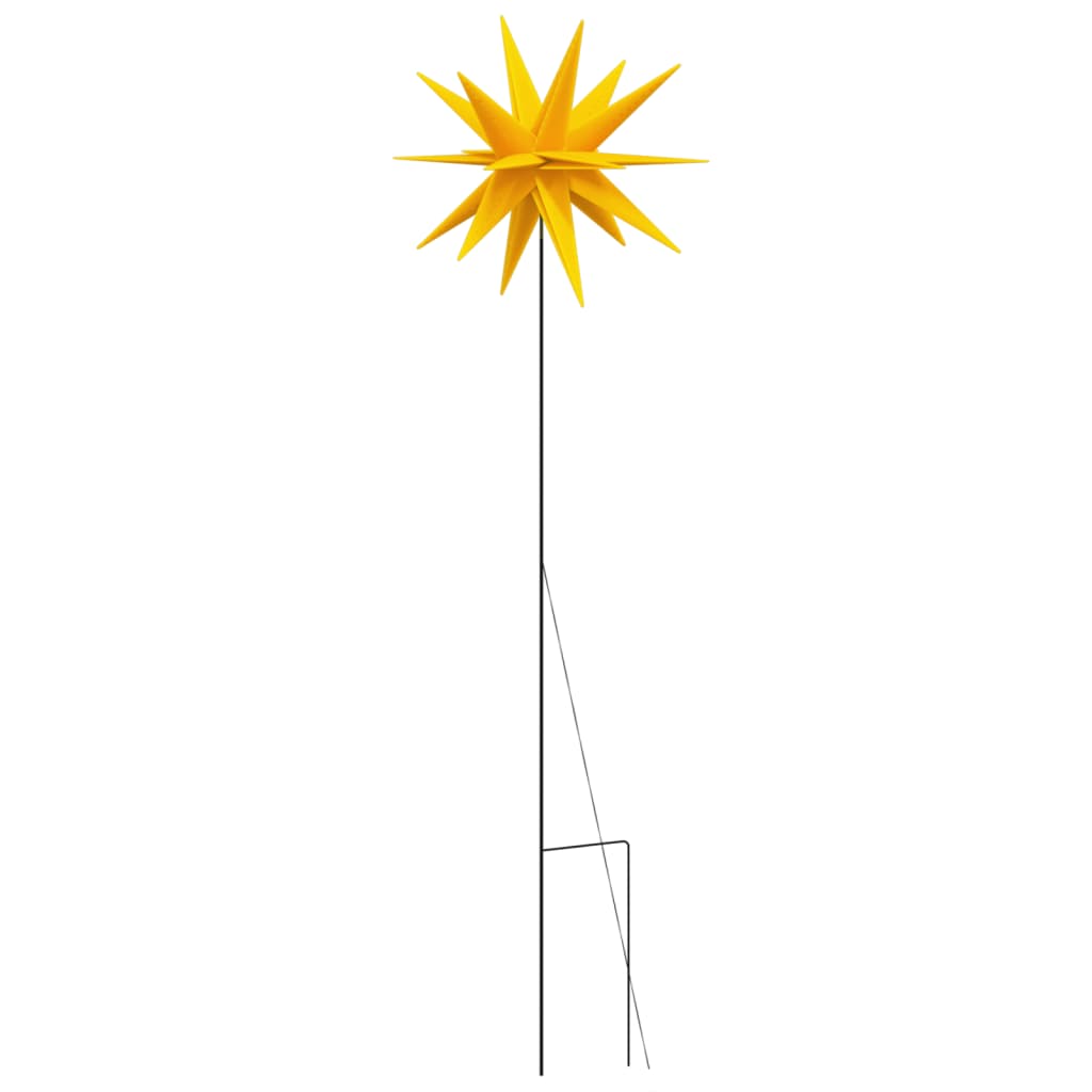 Svítící Vánoční Hvězda S Hrotem A Led Skládací Žlutá 57 Cm