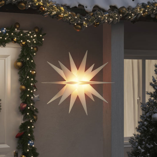Svítící vánoční hvězda s LED skládací bílá 100 cm