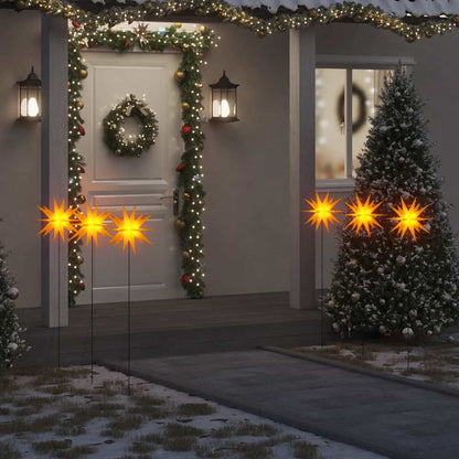 Svítící Vánoční Hvězdy S Hroty 3 Ks Led Skládací Červené 35 Cm