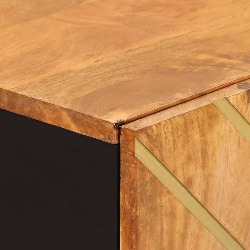 Odkládací Skříňka Hnědá A Černá 60X33,5X75 Cm Masivní Mangovník