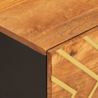 Konferenční Stolek Hnědý A Černý 100X54X40 Cm Masivní Mangovník