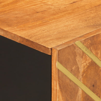 Tv Skříňka Hnědá A Černá 105 X 33,5 X 46 Cm Masivní Mangovník