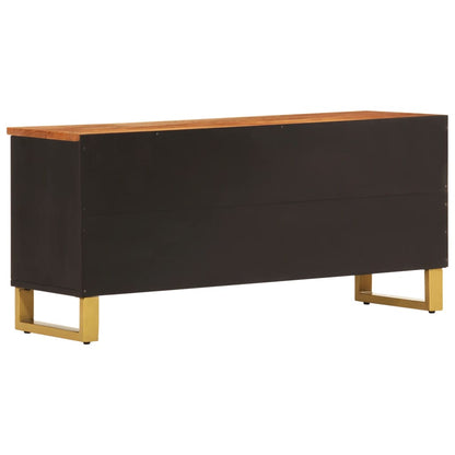 Tv Skříňka Hnědá A Černá 100 X 33,5 X 46 Cm Masivní Mangovník