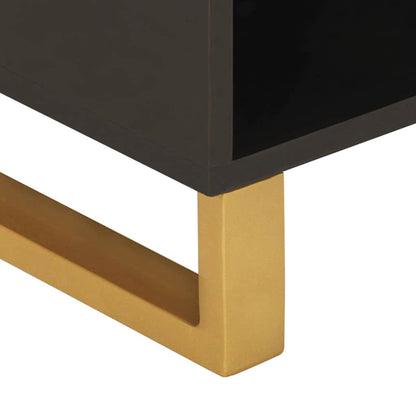 Tv Skříňka Hnědá A Černá 80 X 33,5 X 46 Cm Masivní Mangovník