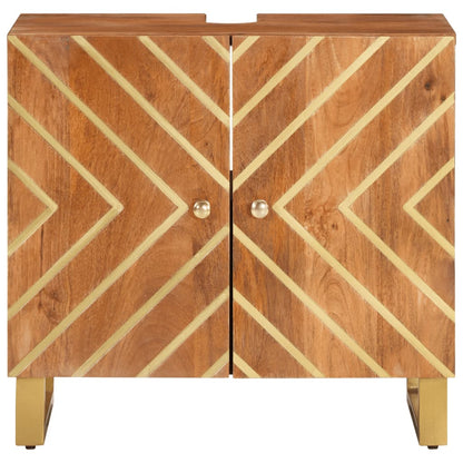 Koupelnová Skříňka Pod Umyvadlo Hnědá A Černá Masivní Mangovník